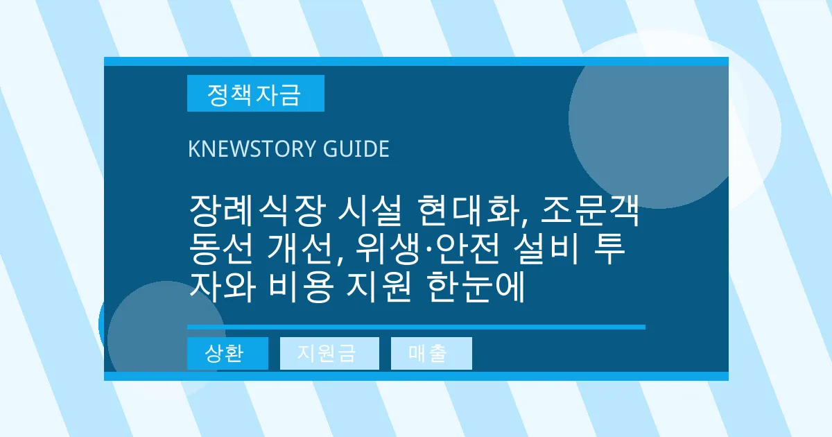 장례식장 시설 현대화, 조문객 동선 개선, 위생·안전 설비 투자와 비용 지원 한눈에 - 상환, 지원금, 매출 대표 이미지