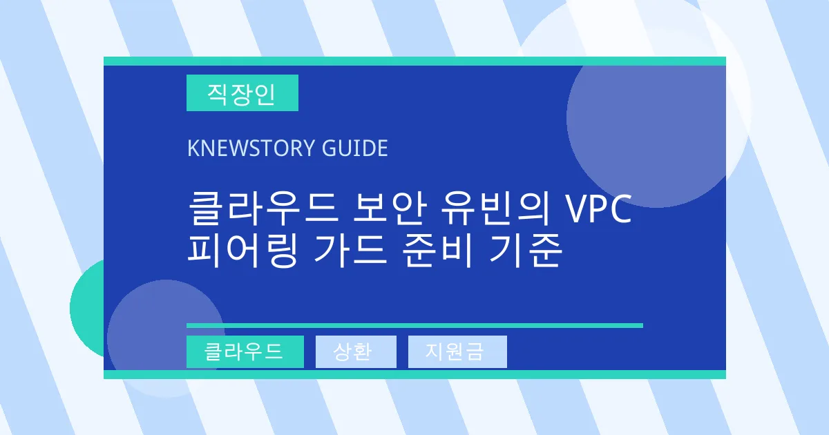 클라우드 보안 유빈의 VPC 피어링 가드 준비 기준 - 클라우드, 상환, 지원금 대표 이미지