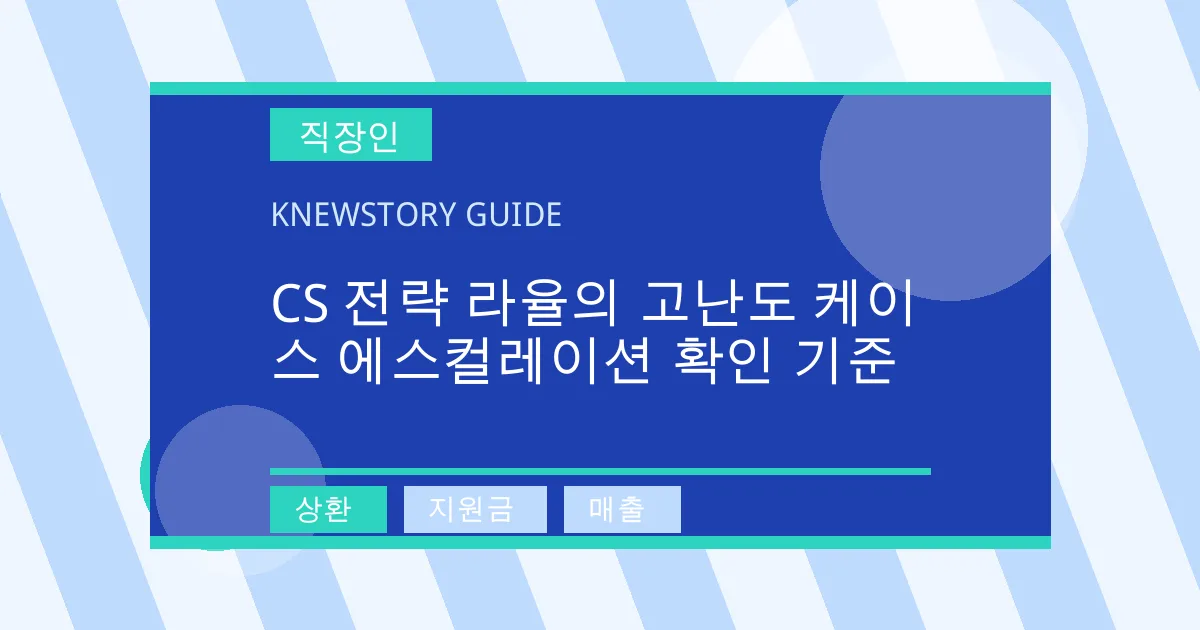 CS 전략 라율의 고난도 케이스 에스컬레이션 확인 기준 - 상환, 지원금, 매출 대표 이미지