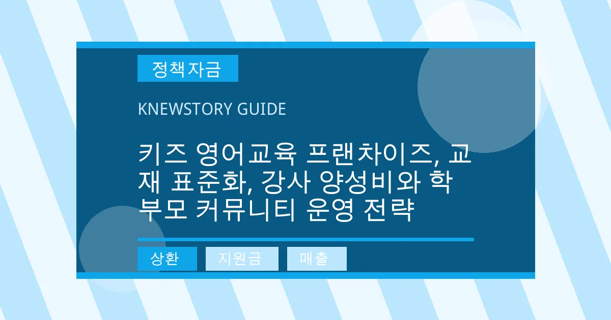 키즈 영어교육 프랜차이즈, 교재 표준화, 강사 양성비와 학부모 커뮤니티 운영 전략 - 상환, 지원금, 매출 대표 이미지