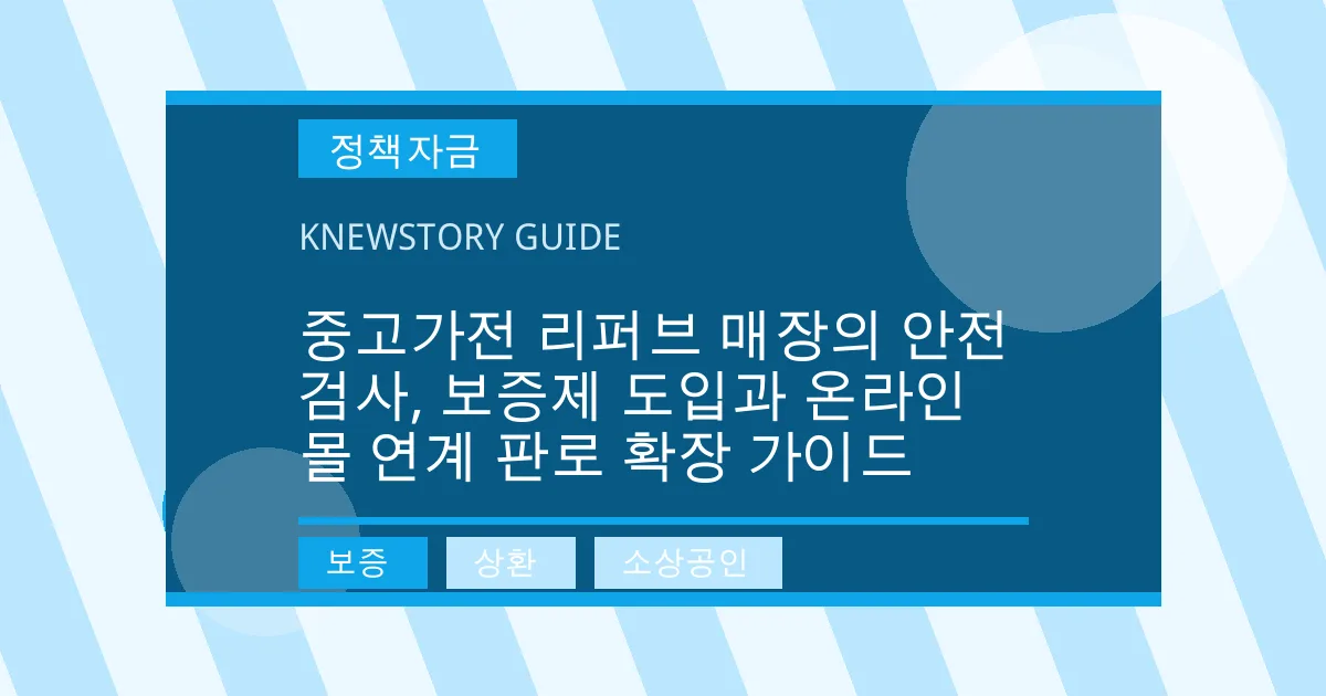 중고가전 리퍼브 매장의 안전검사, 보증제 도입과 온라인 몰 연계 판로 확장 가이드 - 보증, 상환, 소상공인 대표 이미지