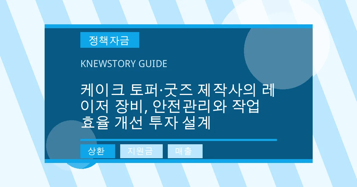 케이크 토퍼·굿즈 제작사의 레이저 장비, 안전관리와 작업 효율 개선 투자 설계 - 상환, 지원금, 매출 대표 이미지