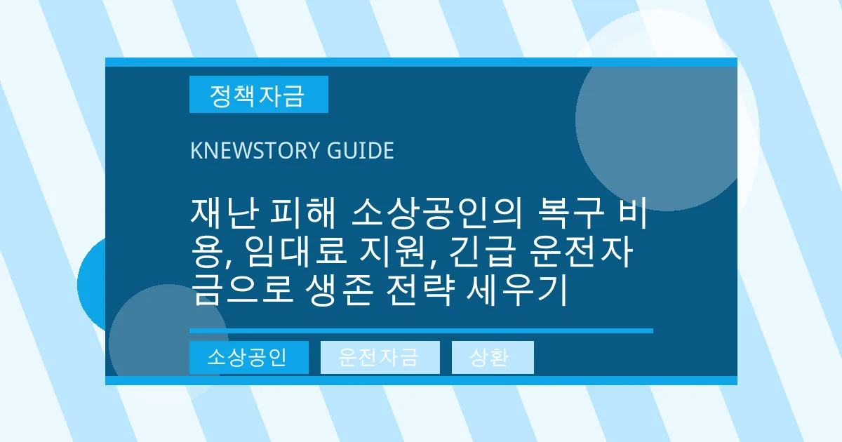 재난 피해 소상공인의 복구 비용, 임대료 지원, 긴급 운전자금으로 생존 전략 세우기 - 소상공인, 운전자금, 상환 대표 이미지
