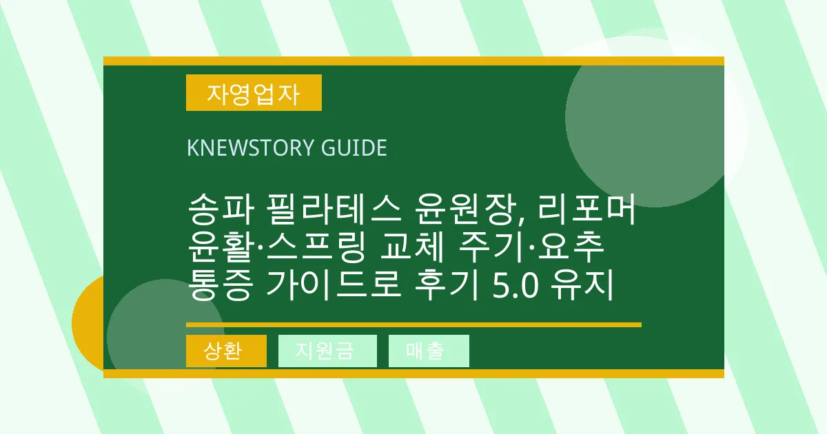 송파 필라테스 윤원장, 리포머 윤활·스프링 교체 주기·요추 통증 가이드로 후기 5.0 유지 - 상환, 지원금, 매출 대표 이미지