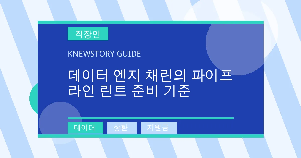데이터 엔지 채린의 파이프라인 린트 준비 기준 - 데이터, 상환, 지원금 대표 이미지