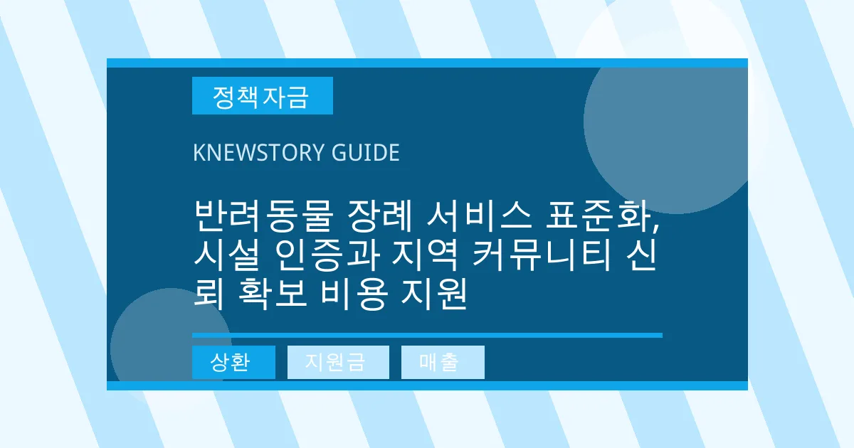 반려동물 장례 서비스 표준화, 시설 인증과 지역 커뮤니티 신뢰 확보 비용 지원 - 상환, 지원금, 매출 대표 이미지