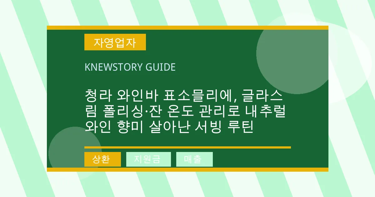 청라 와인바 표소믈리에, 글라스 림 폴리싱·잔 온도 관리로 내추럴 와인 향미 살아난 서빙 루틴 - 상환, 지원금, 매출 대표 이미지