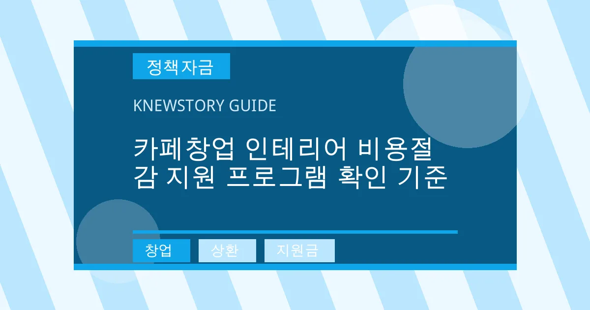 카페창업 인테리어 비용절감 지원 프로그램 확인 기준 - 창업, 상환, 지원금 대표 이미지