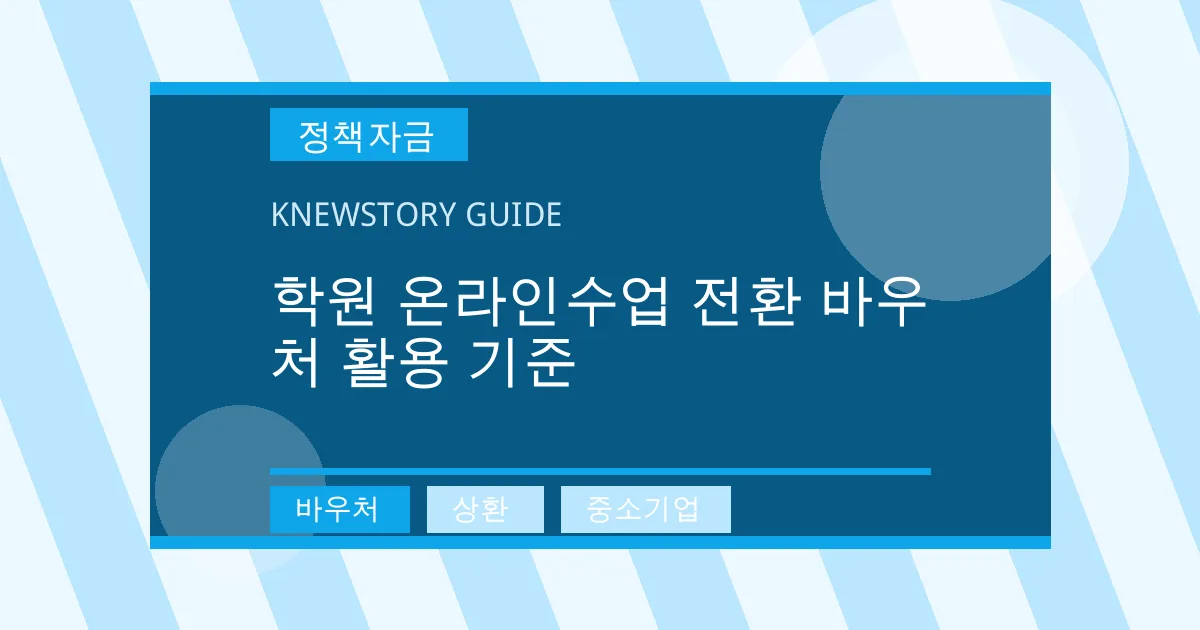 학원 온라인수업 전환 바우처 활용 기준 - 바우처, 상환, 중소기업 대표 이미지