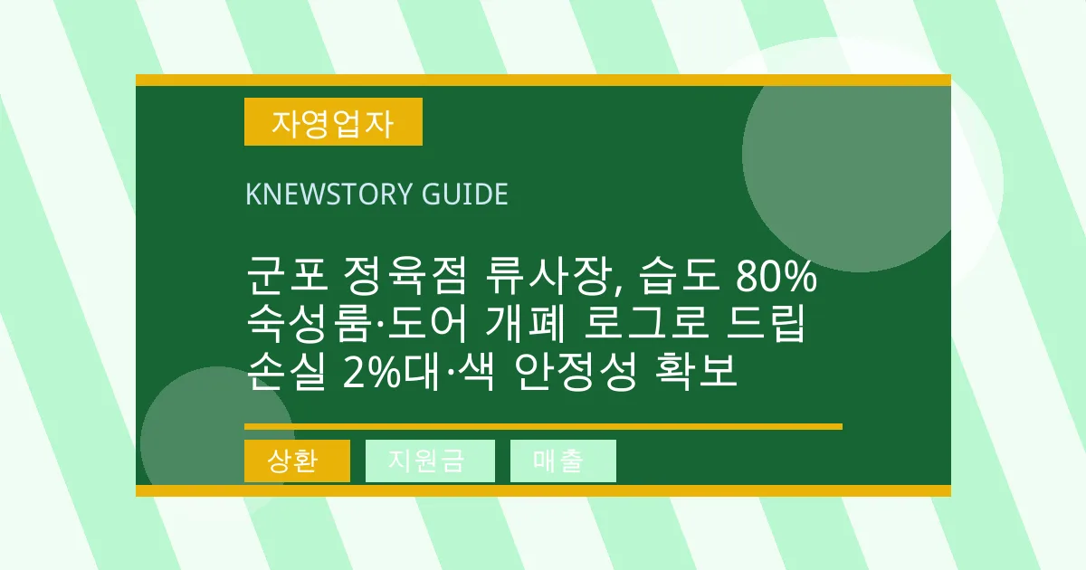 군포 정육점 류사장, 습도 80% 숙성룸·도어 개폐 로그로 드립 손실 2%대·색 안정성 확보 - 상환, 지원금, 매출 대표 이미지