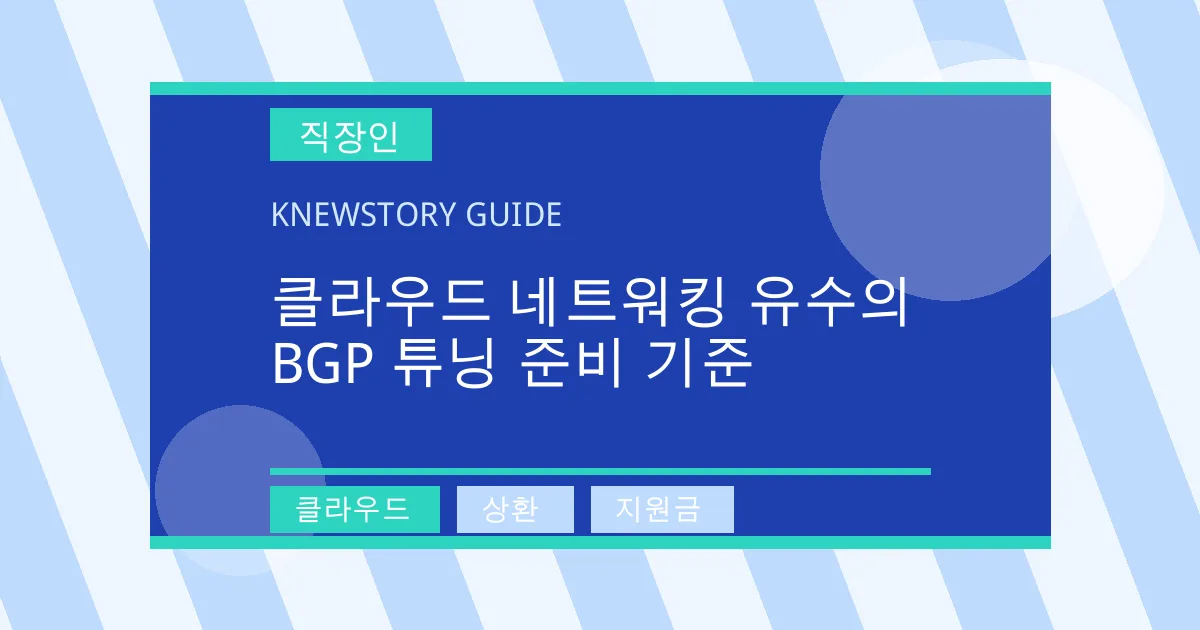 클라우드 네트워킹 유수의 BGP 튜닝 준비 기준 - 클라우드, 상환, 지원금 대표 이미지