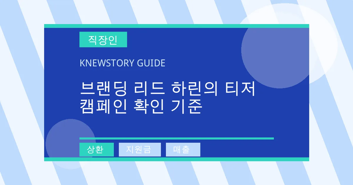브랜딩 리드 하린의 티저 캠페인 확인 기준 - 상환, 지원금, 매출 대표 이미지