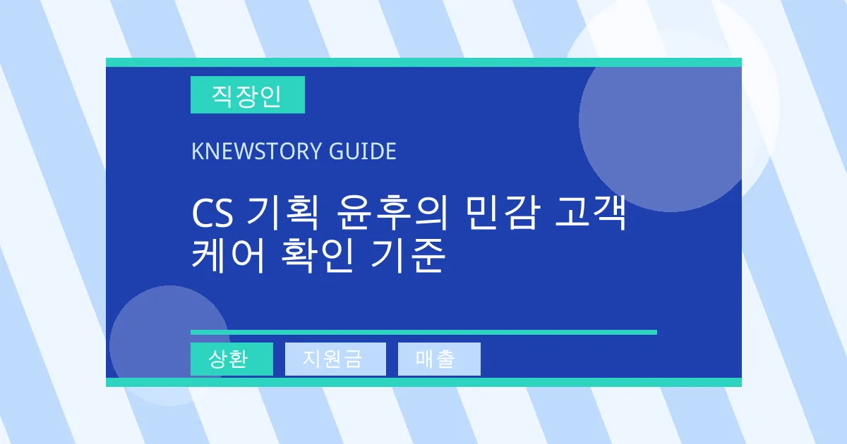 CS 기획 윤후의 민감 고객 케어 확인 기준 - 상환, 지원금, 매출 대표 이미지
