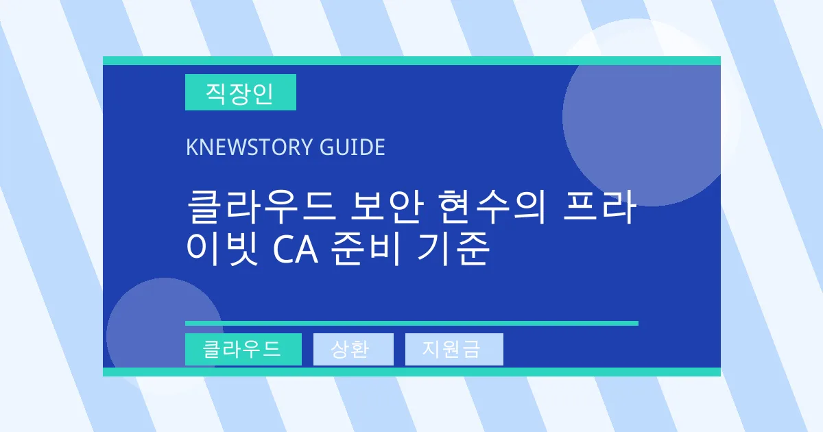 클라우드 보안 현수의 프라이빗 CA 준비 기준 - 클라우드, 상환, 지원금 대표 이미지