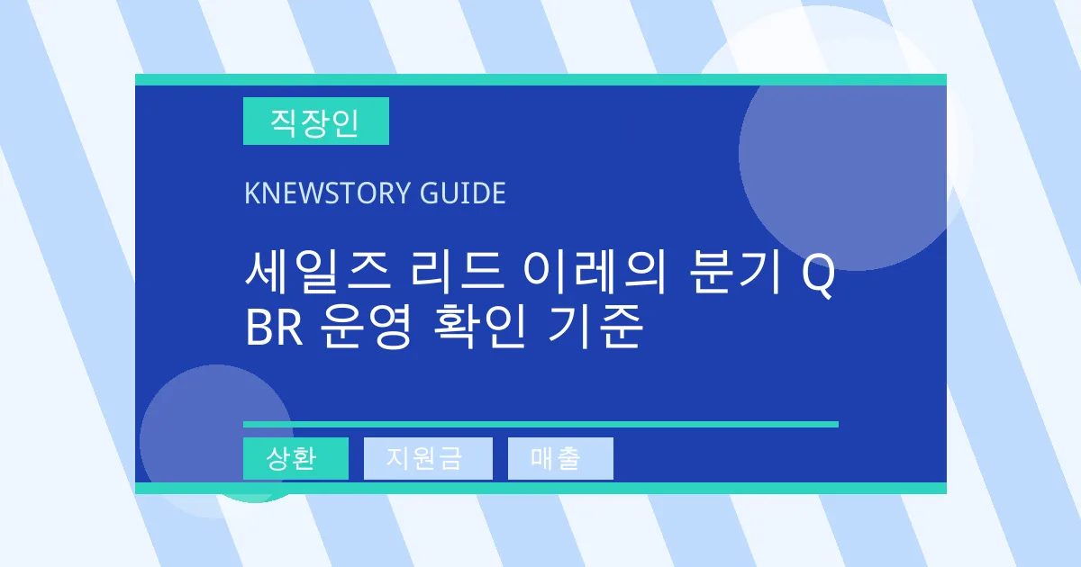세일즈 리드 이레의 분기 QBR 운영 확인 기준 - 상환, 지원금, 매출 대표 이미지