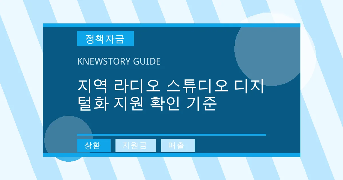 지역 라디오 스튜디오 디지털화 지원 확인 기준 - 상환, 지원금, 매출 대표 이미지
