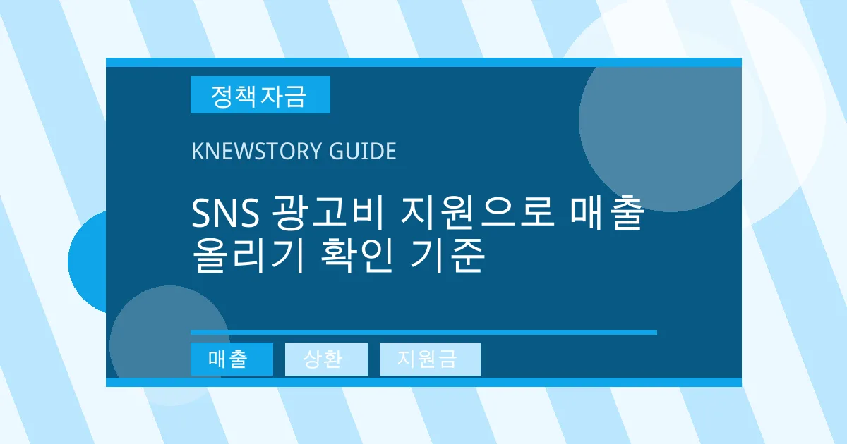 SNS 광고비 지원으로 매출 올리기 확인 기준 - 매출, 상환, 지원금 대표 이미지