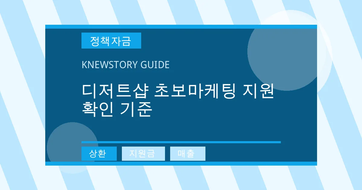 디저트샵 초보마케팅 지원 확인 기준 - 상환, 지원금, 매출 대표 이미지