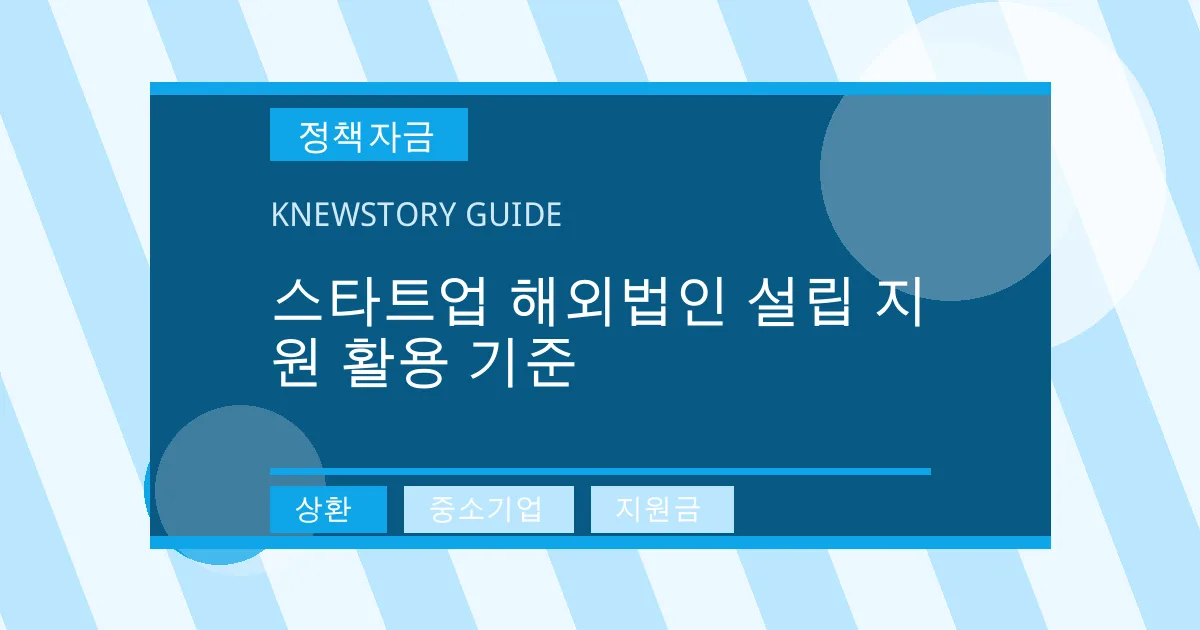스타트업 해외법인 설립 지원 활용 기준 - 상환, 중소기업, 지원금 대표 이미지