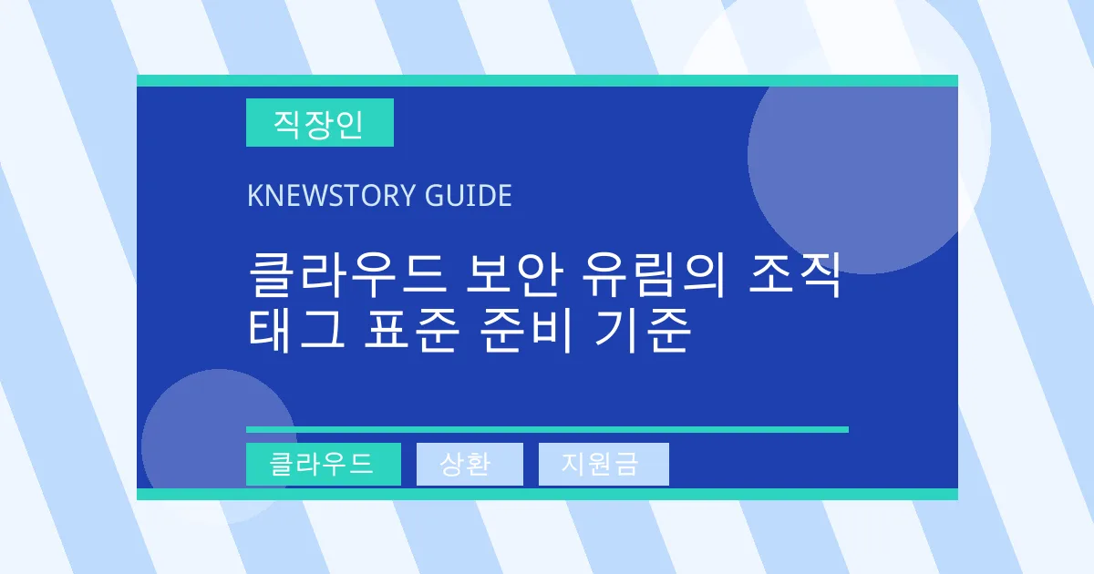클라우드 보안 유림의 조직 태그 표준 준비 기준 - 클라우드, 상환, 지원금 대표 이미지
