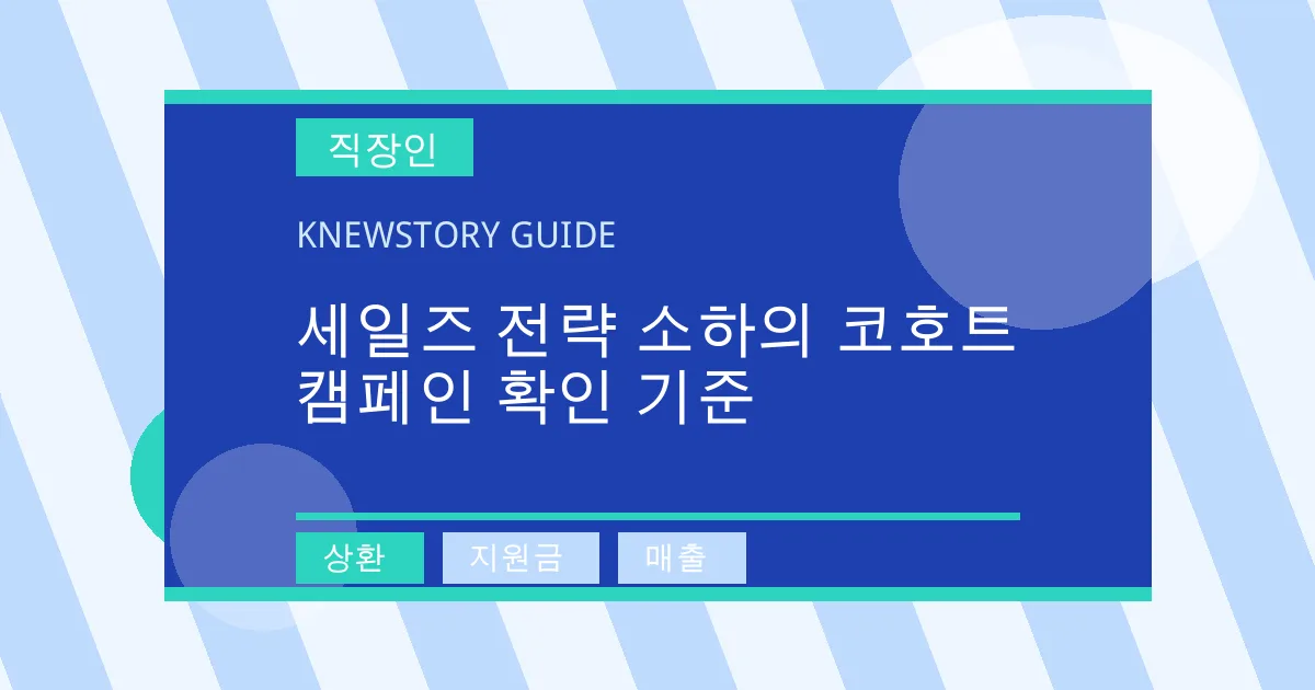 세일즈 전략 소하의 코호트 캠페인 확인 기준 - 상환, 지원금, 매출 대표 이미지