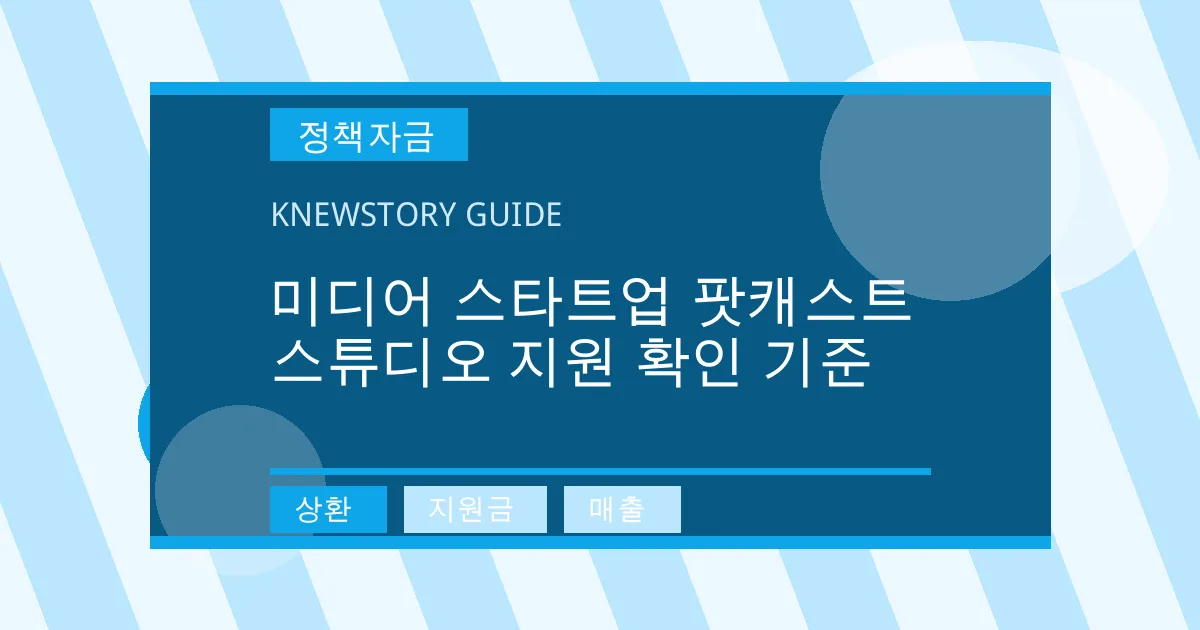 미디어 스타트업 팟캐스트 스튜디오 지원 확인 기준 - 상환, 지원금, 매출 대표 이미지