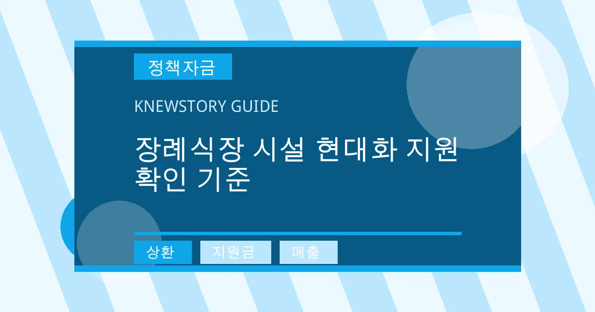 장례식장 시설 현대화 지원 확인 기준 - 상환, 지원금, 매출 대표 이미지