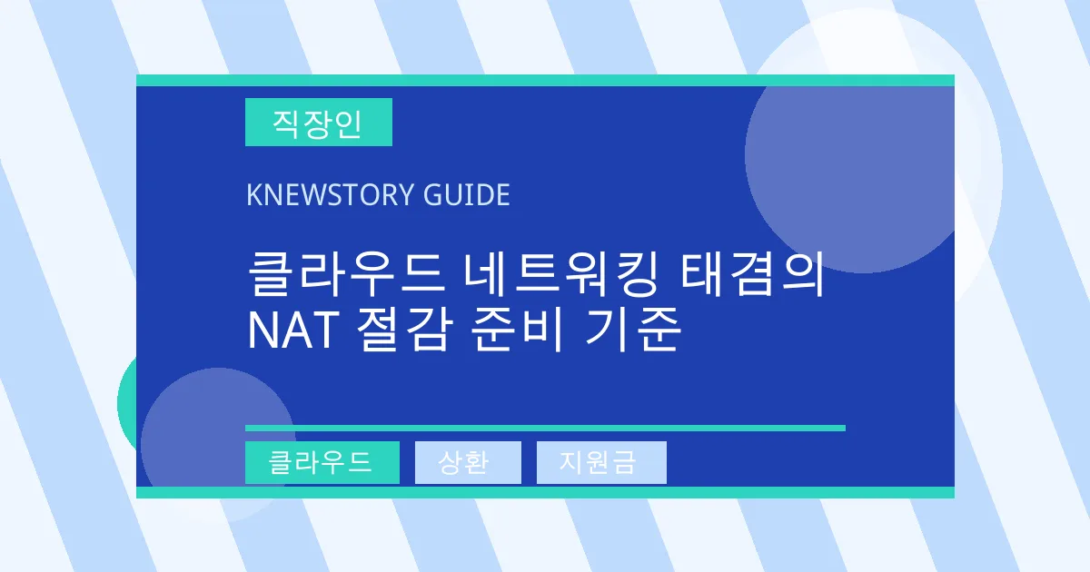 클라우드 네트워킹 태겸의 NAT 절감 준비 기준 - 클라우드, 상환, 지원금 대표 이미지