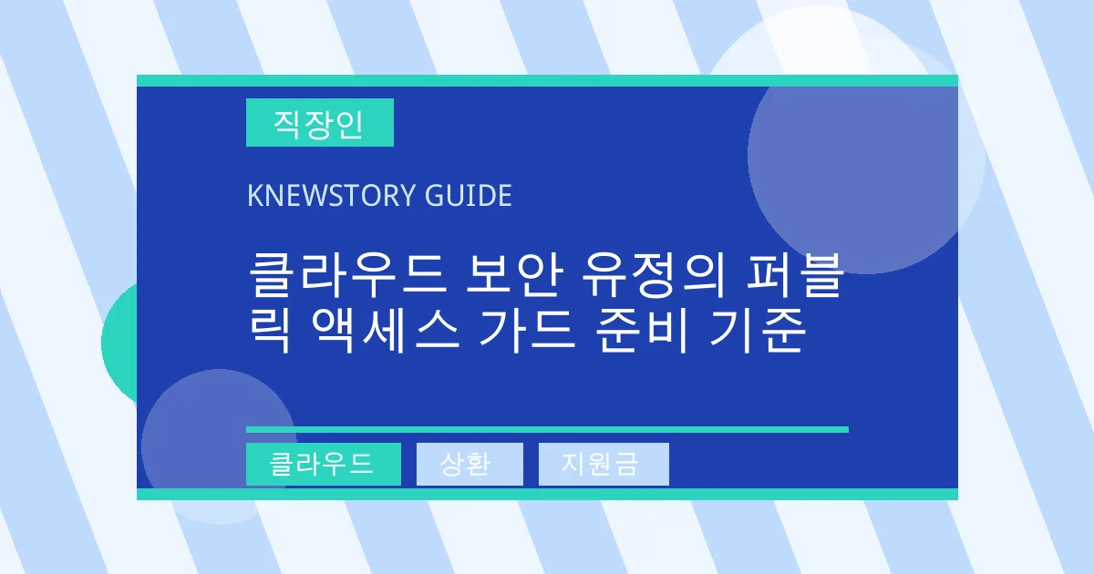 클라우드 보안 유정의 퍼블릭 액세스 가드 준비 기준 - 클라우드, 상환, 지원금 대표 이미지