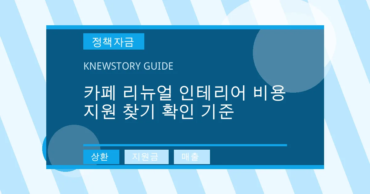 카페 리뉴얼 인테리어 비용 지원 찾기 확인 기준 - 상환, 지원금, 매출 대표 이미지