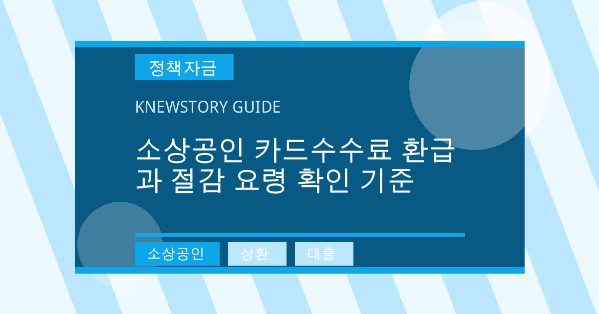 소상공인 카드수수료 환급과 절감 요령 확인 기준 - 소상공인, 상환, 대출 대표 이미지