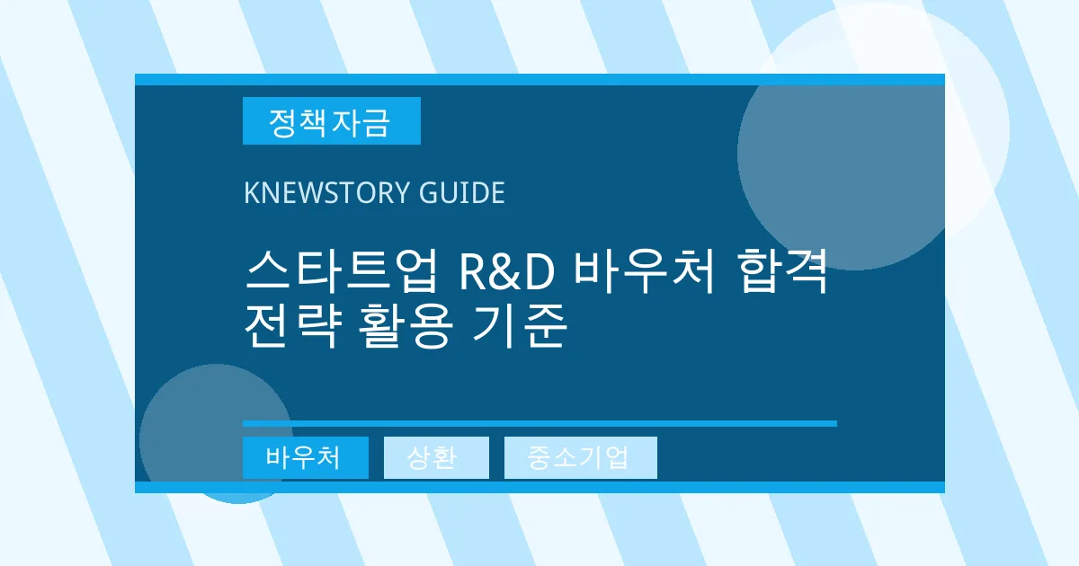 스타트업 R&D 바우처 합격 전략 활용 기준 - 바우처, 상환, 중소기업 대표 이미지