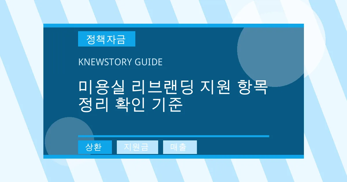 미용실 리브랜딩 지원 항목 정리 확인 기준 - 상환, 지원금, 매출 대표 이미지