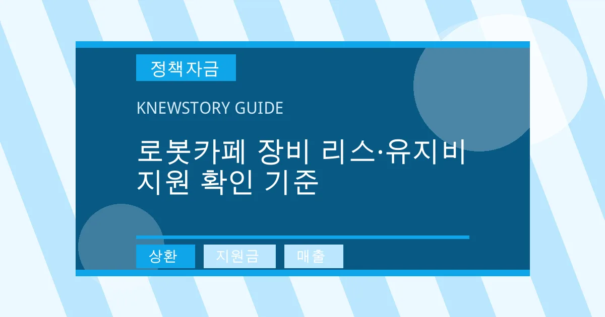 로봇카페 장비 리스·유지비 지원 확인 기준 - 상환, 지원금, 매출 대표 이미지