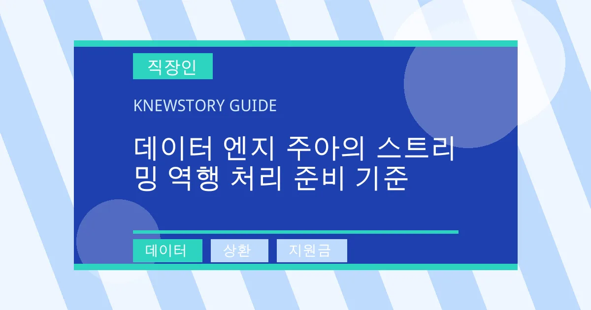 데이터 엔지 주아의 스트리밍 역행 처리 준비 기준 - 데이터, 상환, 지원금 대표 이미지