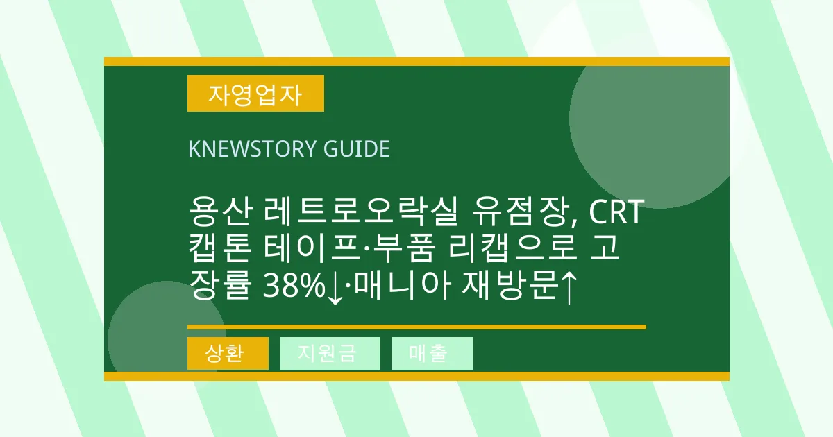 용산 레트로오락실 유점장, CRT 캡톤 테이프·부품 리캡으로 고장률 38%↓·매니아 재방문↑ - 상환, 지원금, 매출 대표 이미지