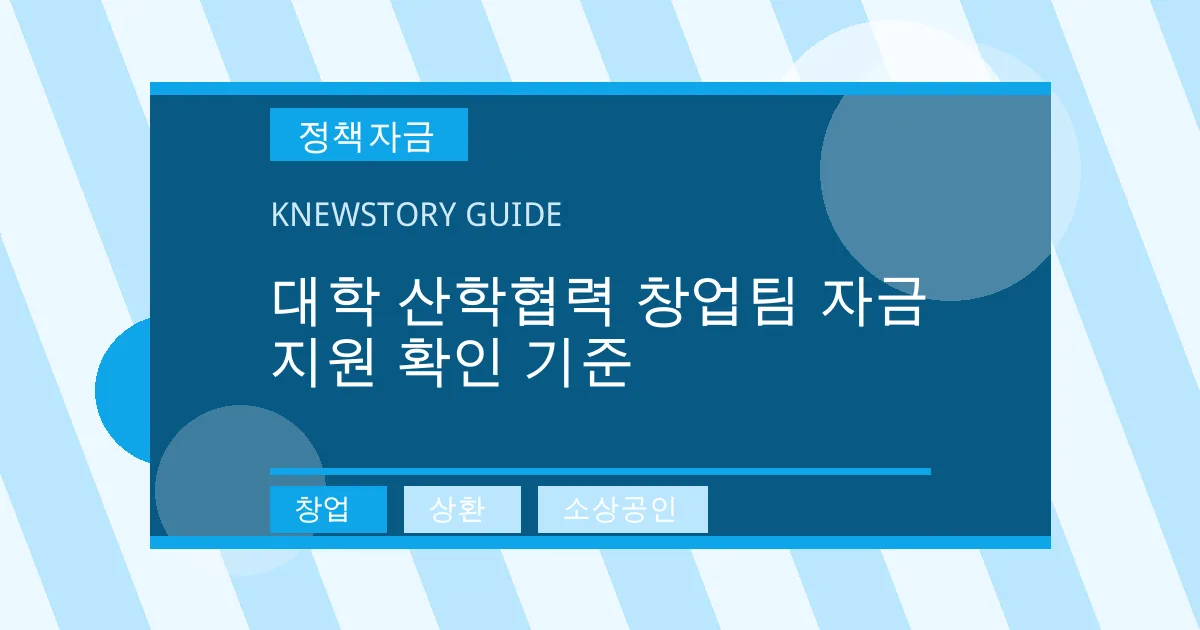 대학 산학협력 창업팀 자금 지원 확인 기준 - 창업, 상환, 소상공인 대표 이미지