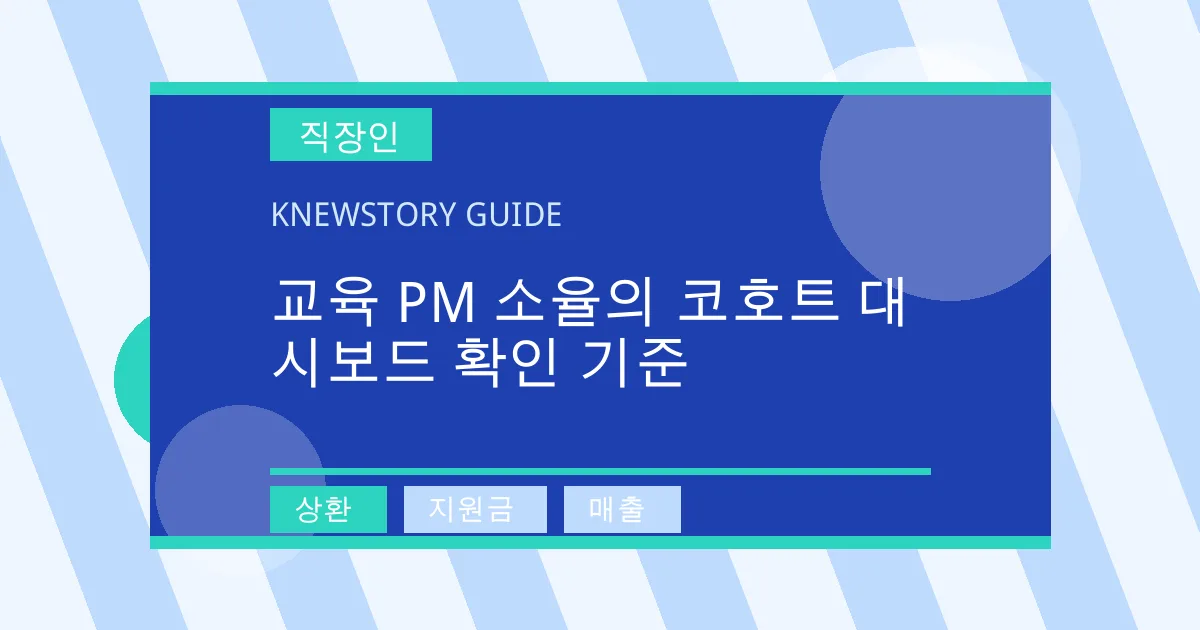 교육 PM 소율의 코호트 대시보드 확인 기준 - 상환, 지원금, 매출 대표 이미지