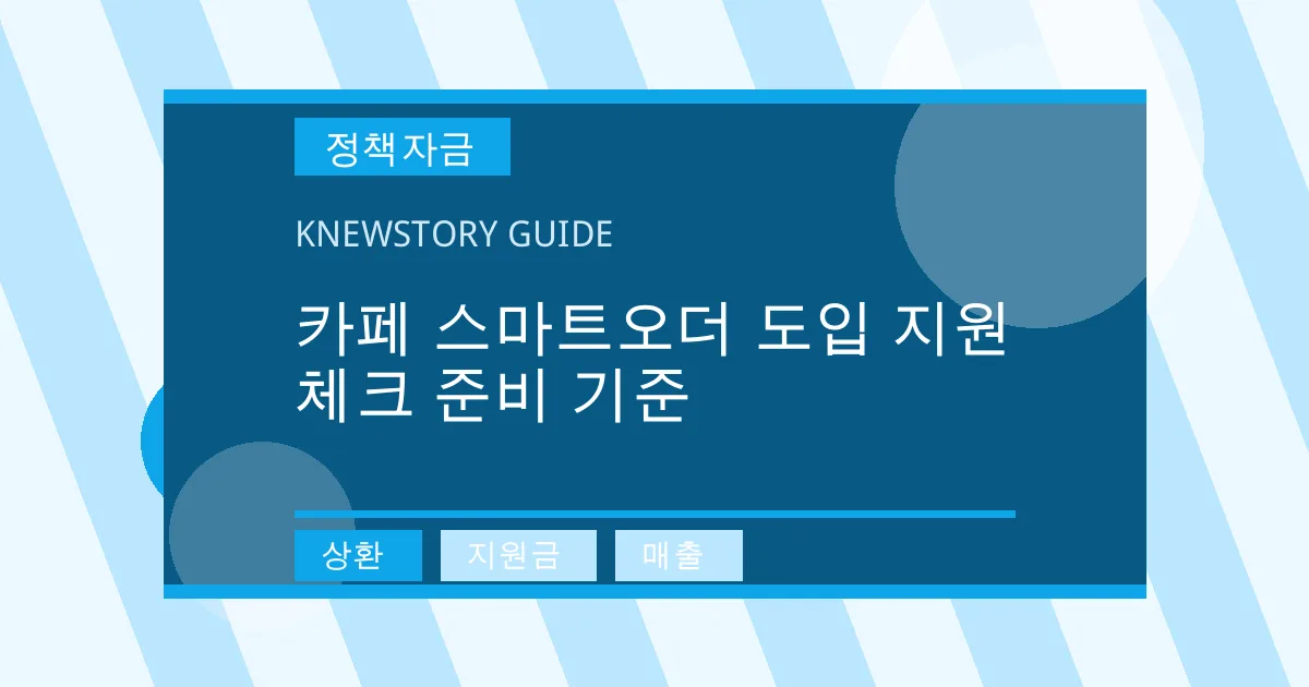 카페 스마트오더 도입 지원 체크 준비 기준 - 상환, 지원금, 매출 대표 이미지