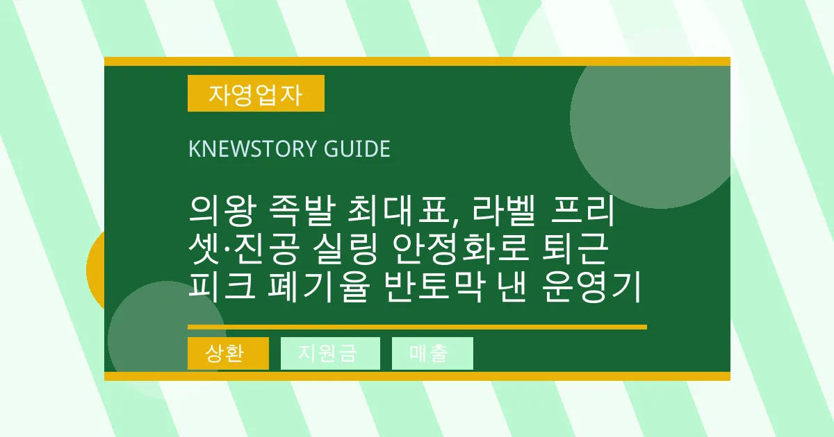 의왕 족발 최대표, 라벨 프리셋·진공 실링 안정화로 퇴근 피크 폐기율 반토막 낸 운영기 - 상환, 지원금, 매출 대표 이미지