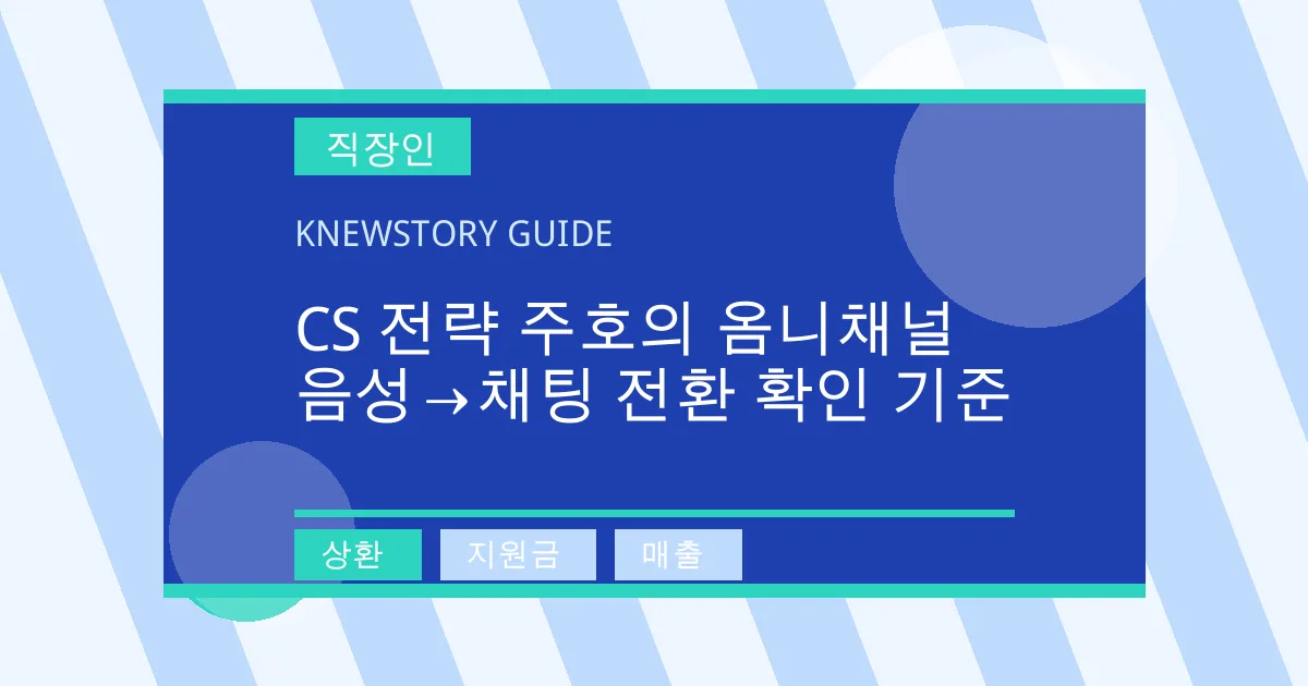 CS 전략 주호의 옴니채널 음성→채팅 전환 확인 기준 - 상환, 지원금, 매출 대표 이미지
