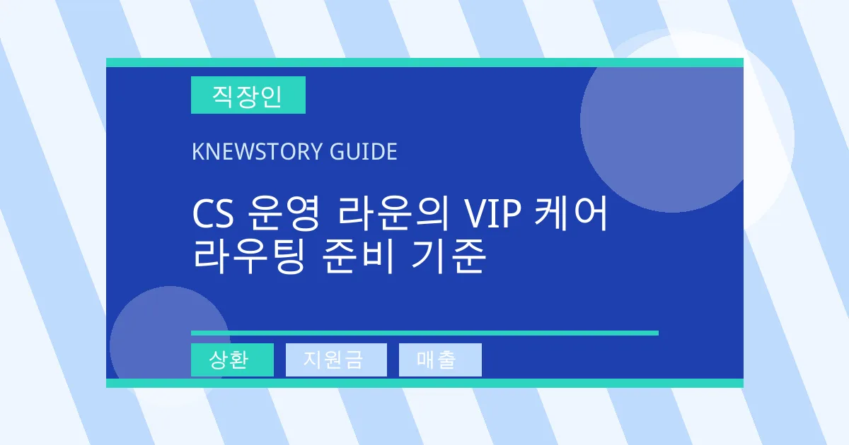 CS 운영 라운의 VIP 케어 라우팅 준비 기준 - 상환, 지원금, 매출 대표 이미지