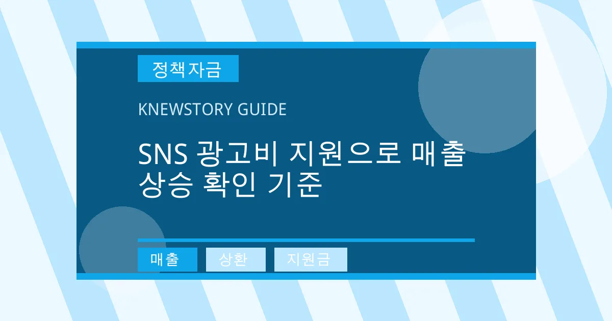 SNS 광고비 지원으로 매출 상승 확인 기준 - 매출, 상환, 지원금 대표 이미지