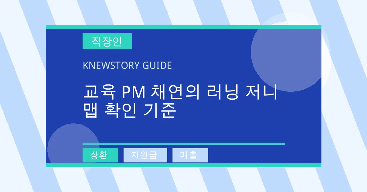 교육 PM 채연의 러닝 저니 맵 확인 기준 - 상환, 지원금, 매출 대표 이미지