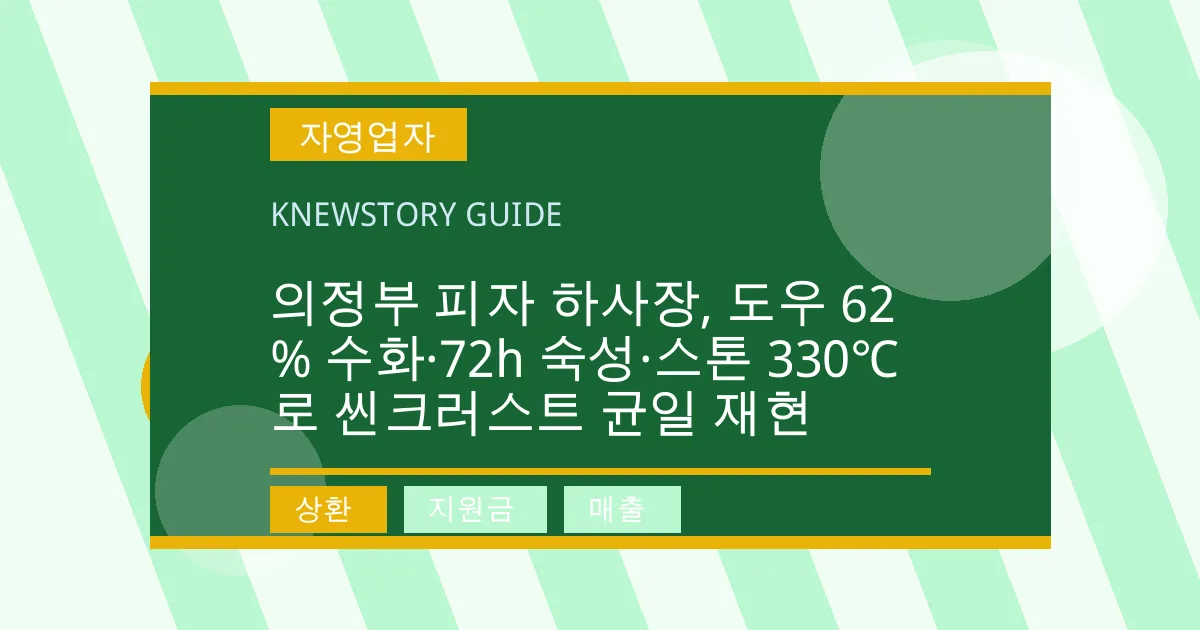 의정부 피자 하사장, 도우 62% 수화·72h 숙성·스톤 330℃로 씬크러스트 균일 재현 - 상환, 지원금, 매출 대표 이미지