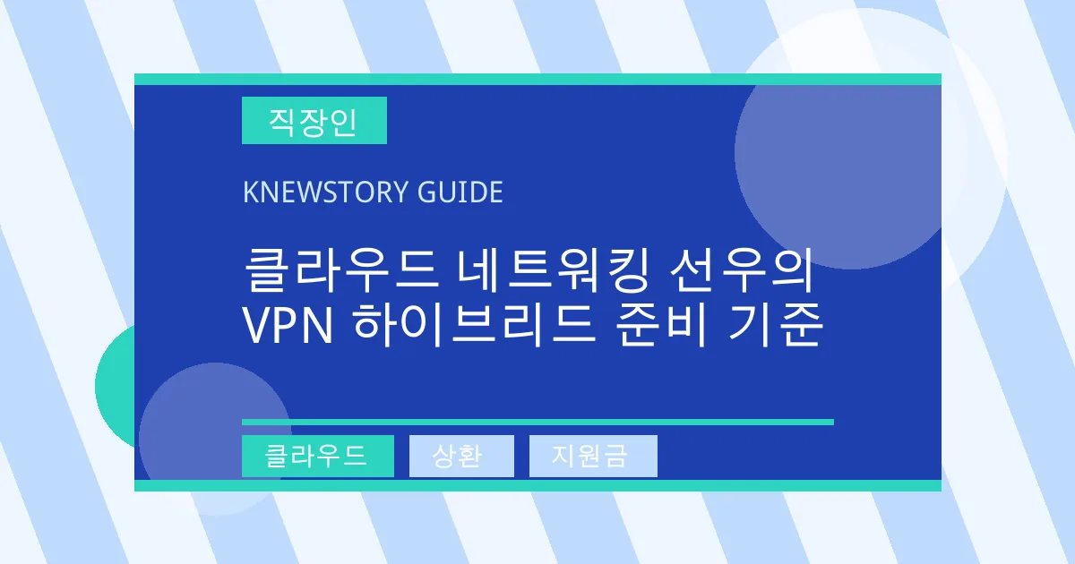 클라우드 네트워킹 선우의 VPN 하이브리드 준비 기준 - 클라우드, 상환, 지원금 대표 이미지