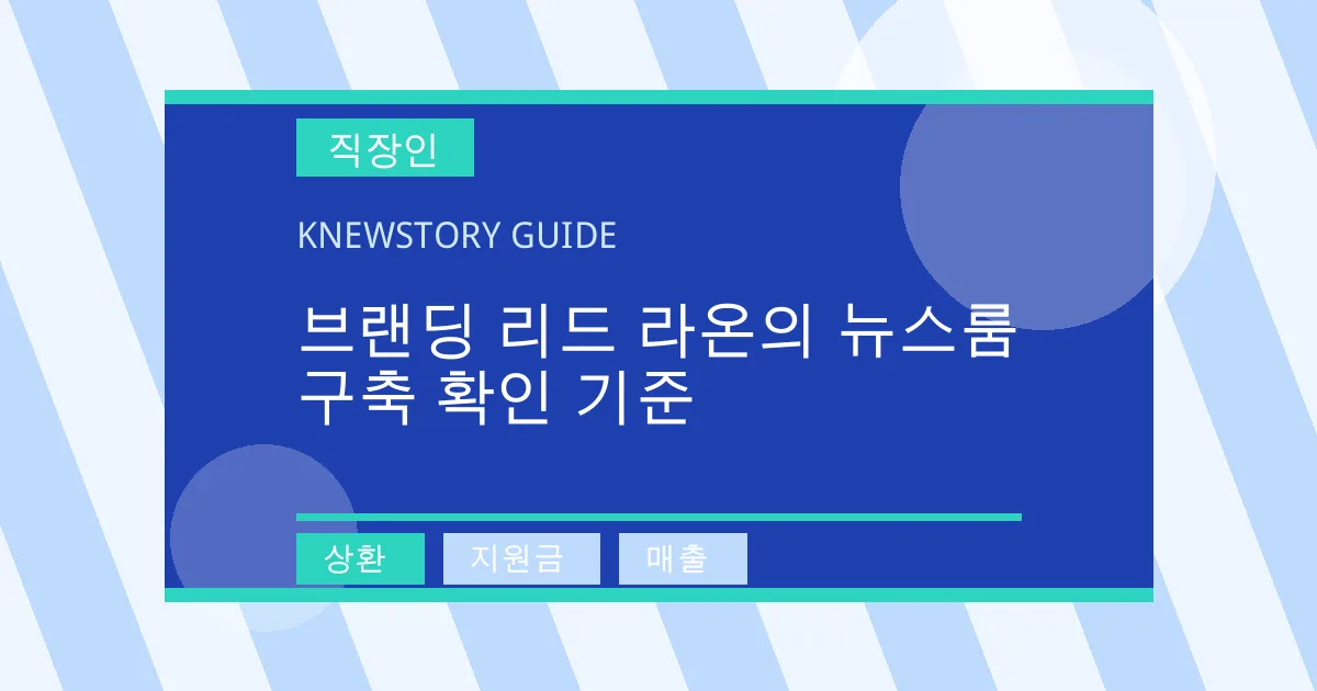 브랜딩 리드 라온의 뉴스룸 구축 확인 기준 - 상환, 지원금, 매출 대표 이미지
