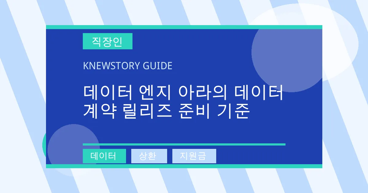 데이터 엔지 아라의 데이터 계약 릴리즈 준비 기준 - 데이터, 상환, 지원금 대표 이미지