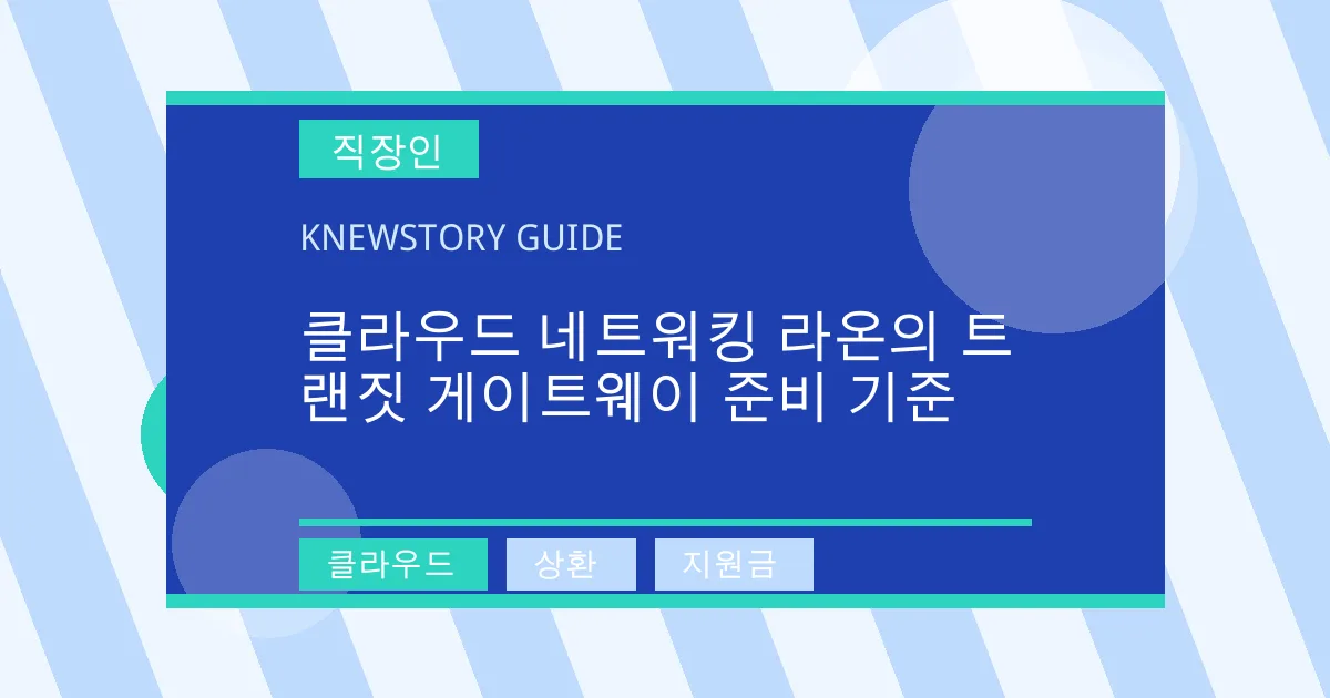 클라우드 네트워킹 라온의 트랜짓 게이트웨이 준비 기준 - 클라우드, 상환, 지원금 대표 이미지