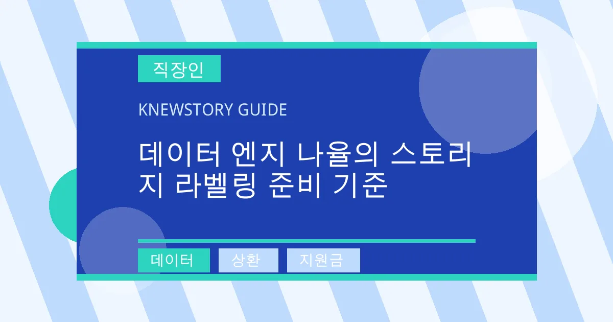 데이터 엔지 나율의 스토리지 라벨링 준비 기준 - 데이터, 상환, 지원금 대표 이미지